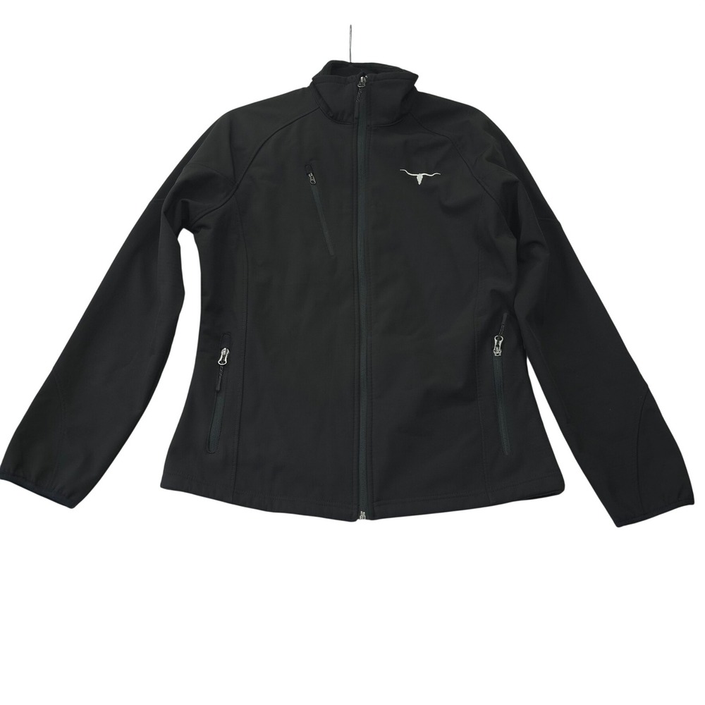Port Authority Smith Cattle Co Black Softshell Jacket Womens Medium Longhorn
